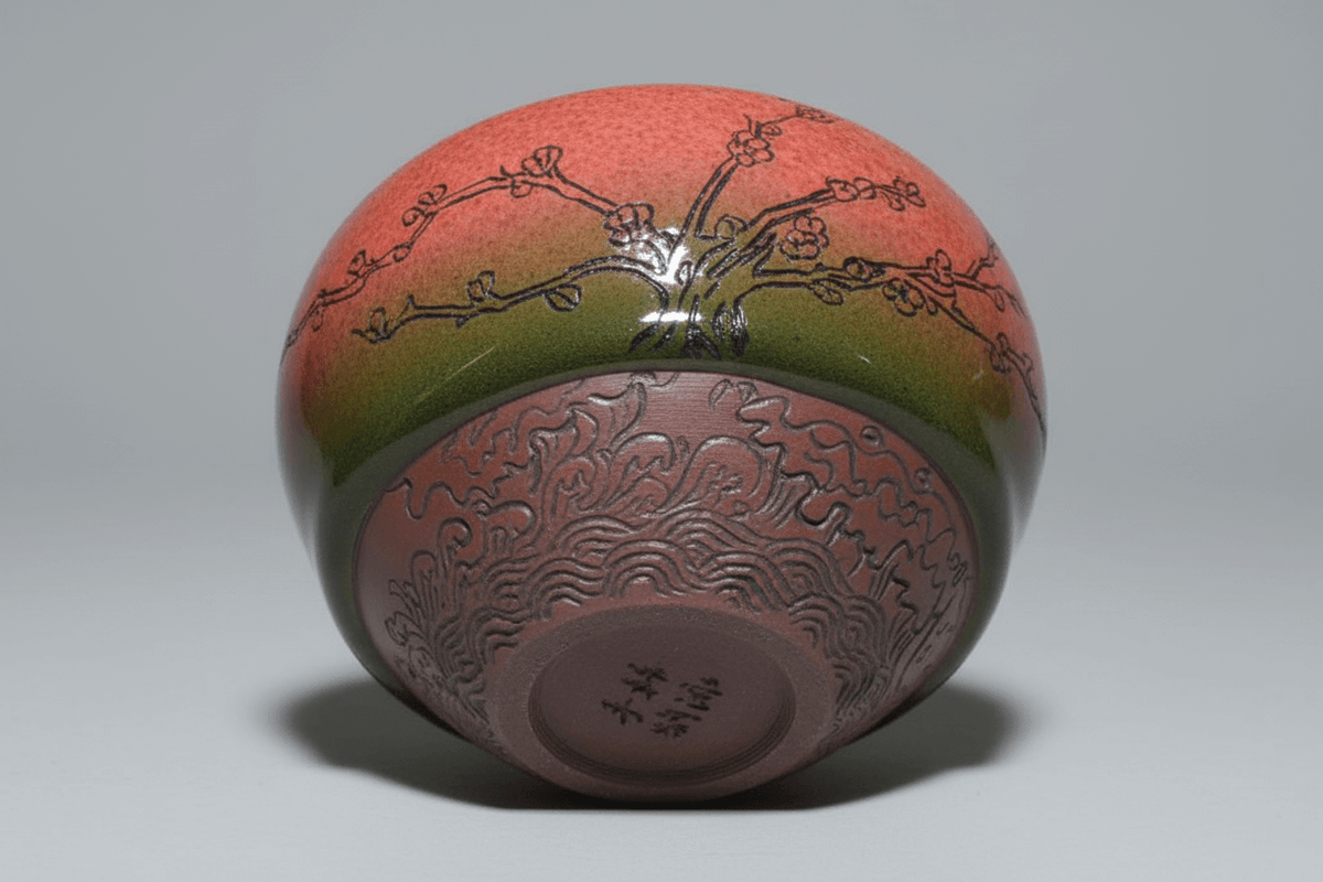 hand carved porcelain tea bowl / cup