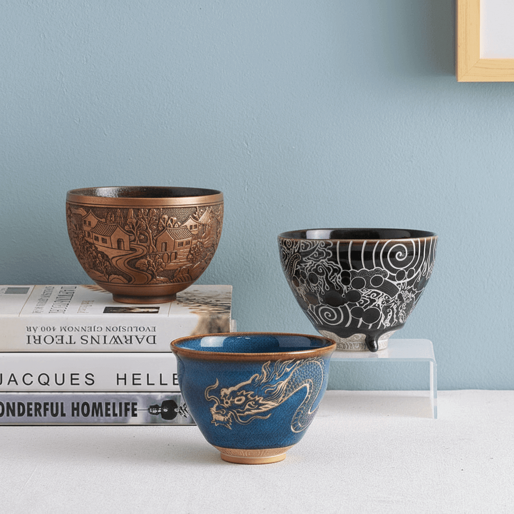 Hand Carved Ceramic Bowls