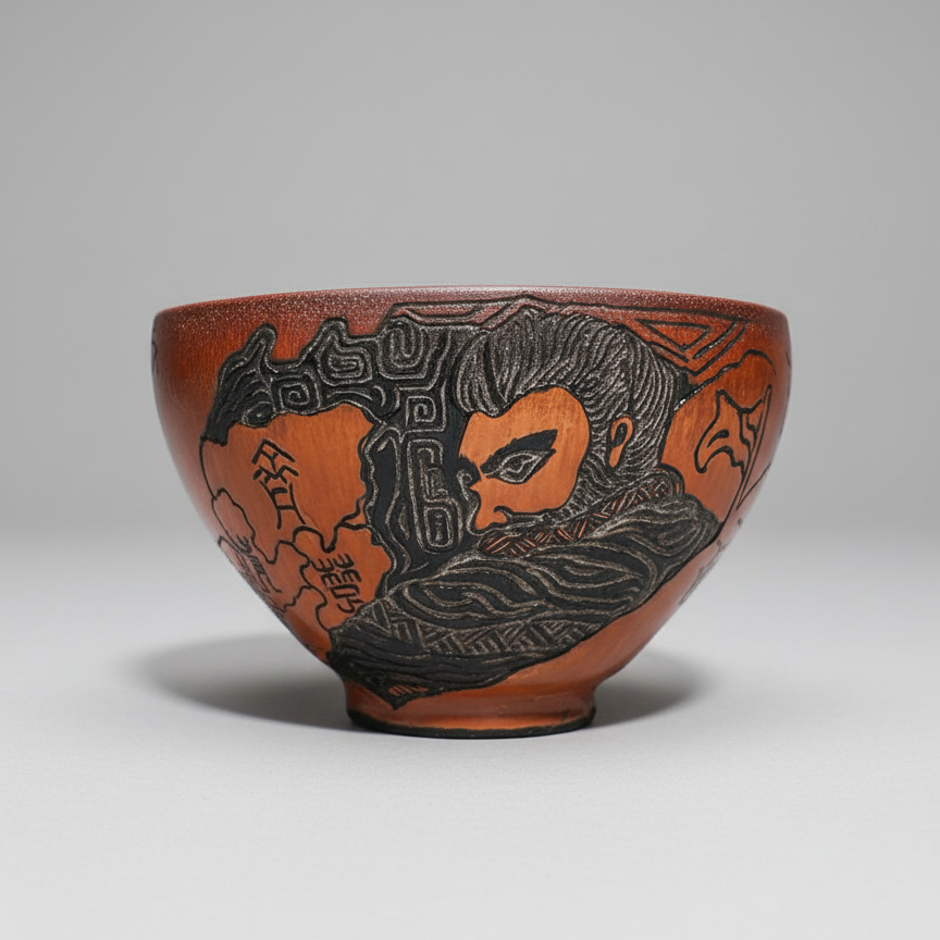 Carved Tea Cup ( Qin Shi Huang, the First Emperor )