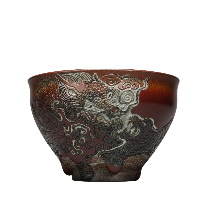 Hand-carved Porcelain Dragon and Tiger