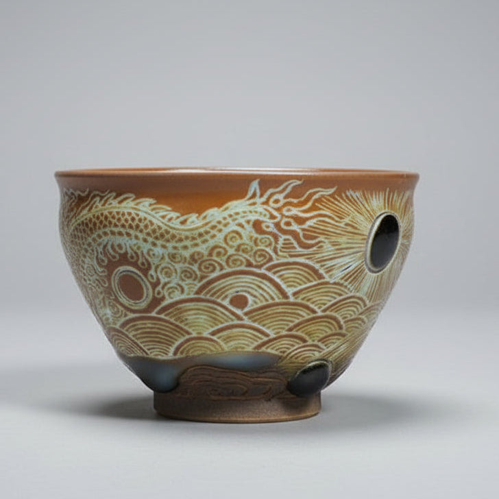 Porcelain Carving Golden Dragon