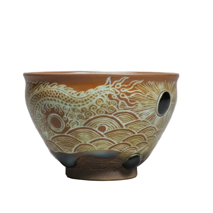 Porcelain Carving Golden Dragon