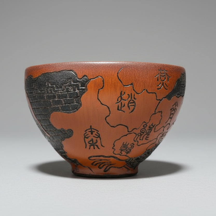 Carved Tea Cup ( Qin Shi Huang, the First Emperor )