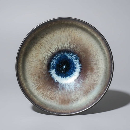 Carved Porcelain Tea Bowl - Arowana