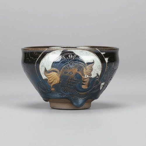 Carved Porcelain Tea Bowl Elephant