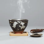 Carving on Porcelain Tea Bowl Tiger