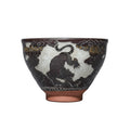 Carving on Porcelain Tea Bowl Tiger