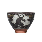 Carving on Porcelain Tea Bowl Tiger