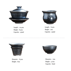 Flowery Tenmoku Jian Zhan Tea Set