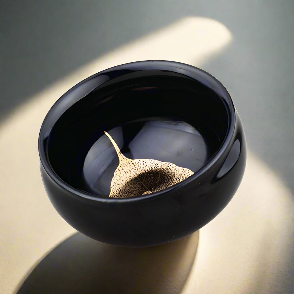 Inkwell Leaf Jian Zhan Tenmoku Tea Cup