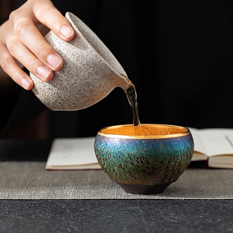 Golden Satori Jian Zhan Tenmoku Tea Cup