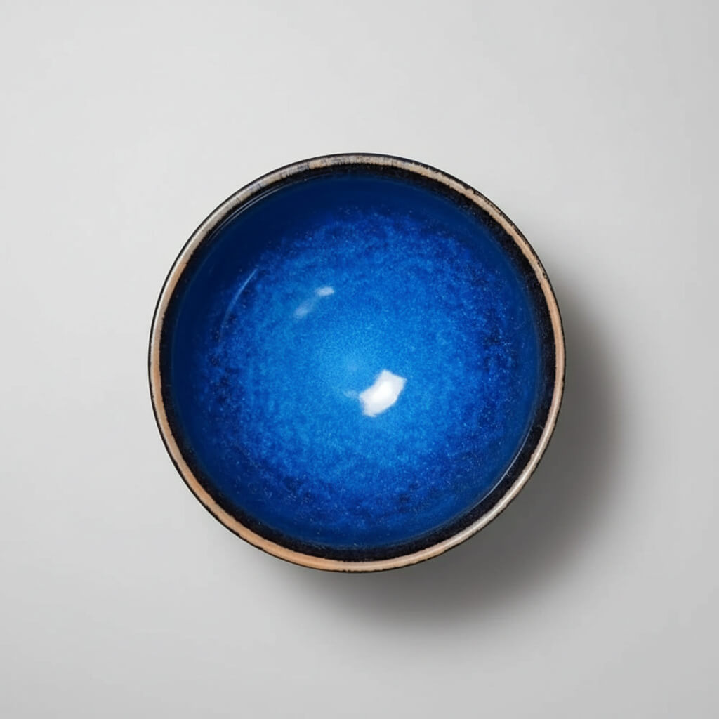 Hand-Carved Porcelain Tea Bowl Frog in Serene Freedom