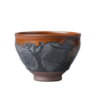 Hand Carved Porcelain Tea Cup Countryside Cottages