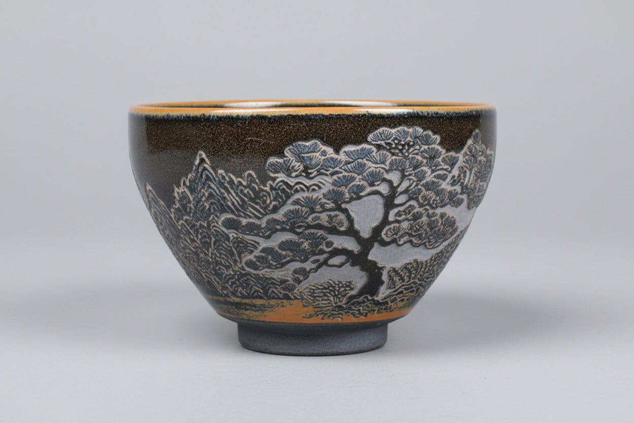 Hand-Carved Porcelain Tea Cup Home Decor Decorative Bowl