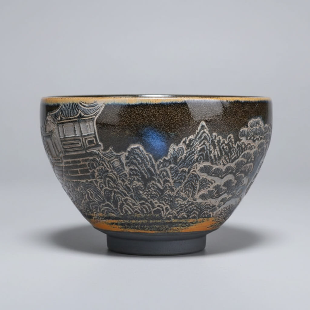 Hand-Carved Porcelain Tea Cup Home Decor Decorative Bowl
