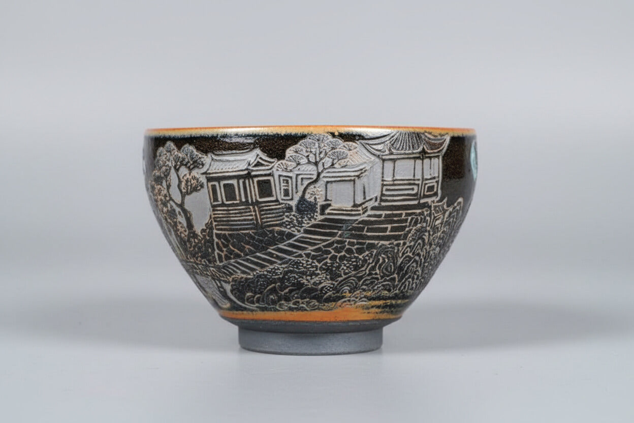 Hand-Carved Porcelain Tea Cup Home Decor Decorative Bowl
