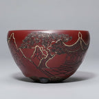 Hand-Carved Porcelain Tea Bowl -Toast to the Moon