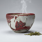 Hand-Carved Porcelain Tea Bowl Toast to the Moon