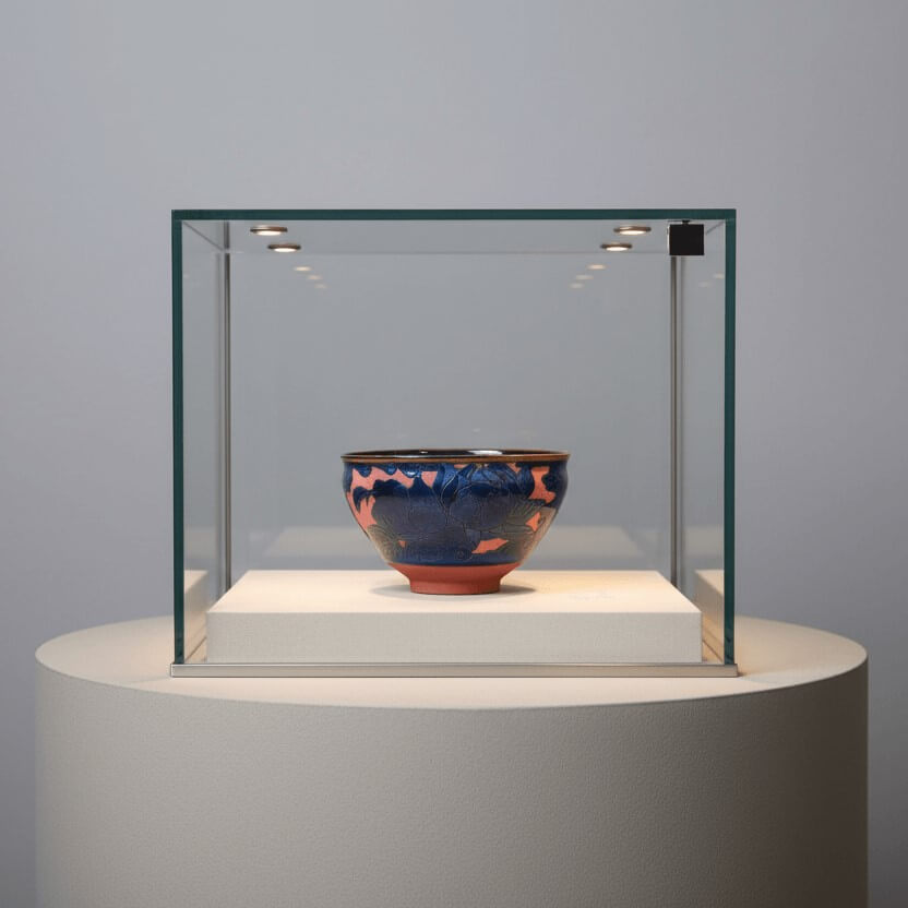 Hand-Carved Porcelain Tea Bowl Frog in Serene Freedom