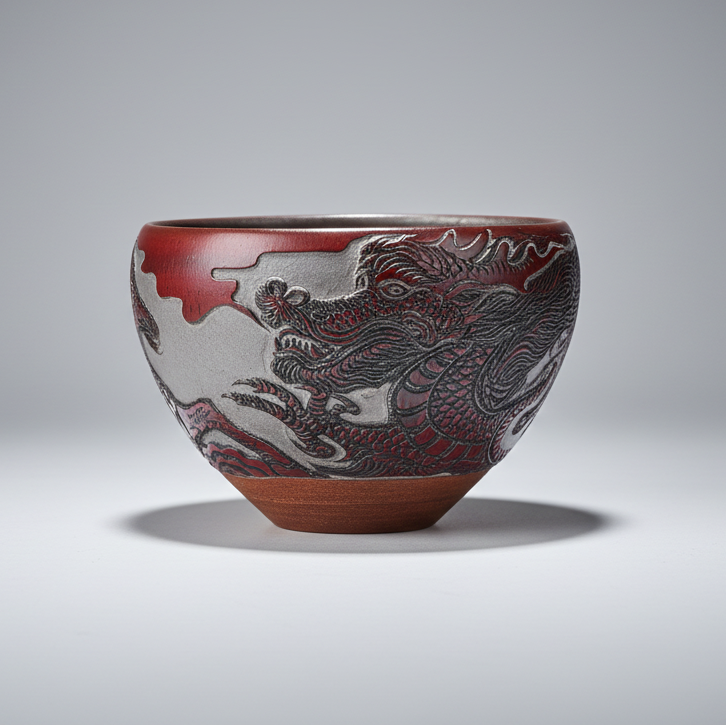 Hand-carved Porcelain - Dragon and Horse