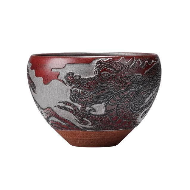 Hand-carved Porcelain Dragon and Horse