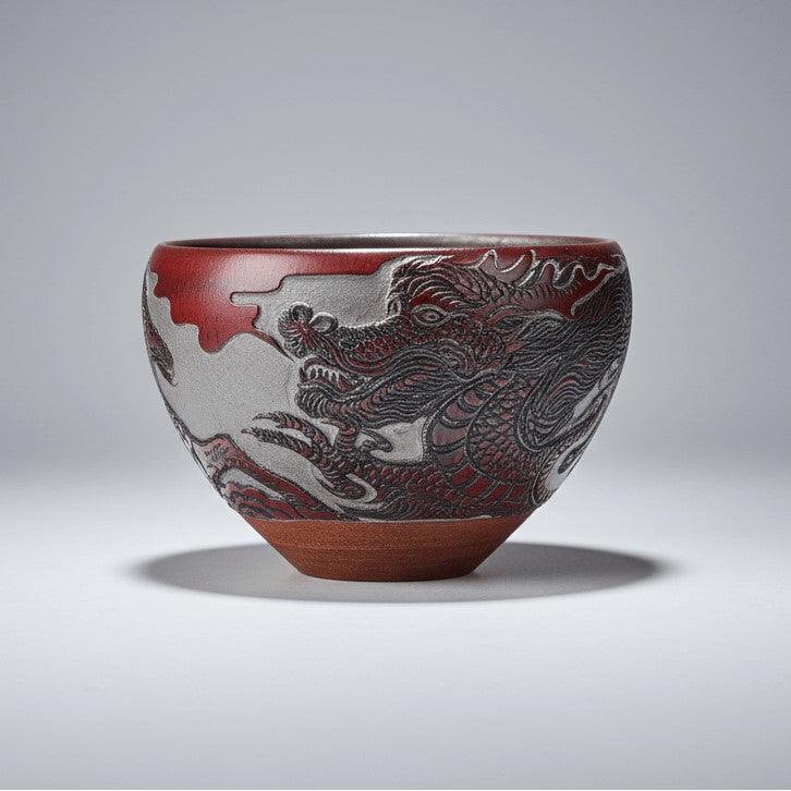 Hand-carved Porcelain Dragon and Horse