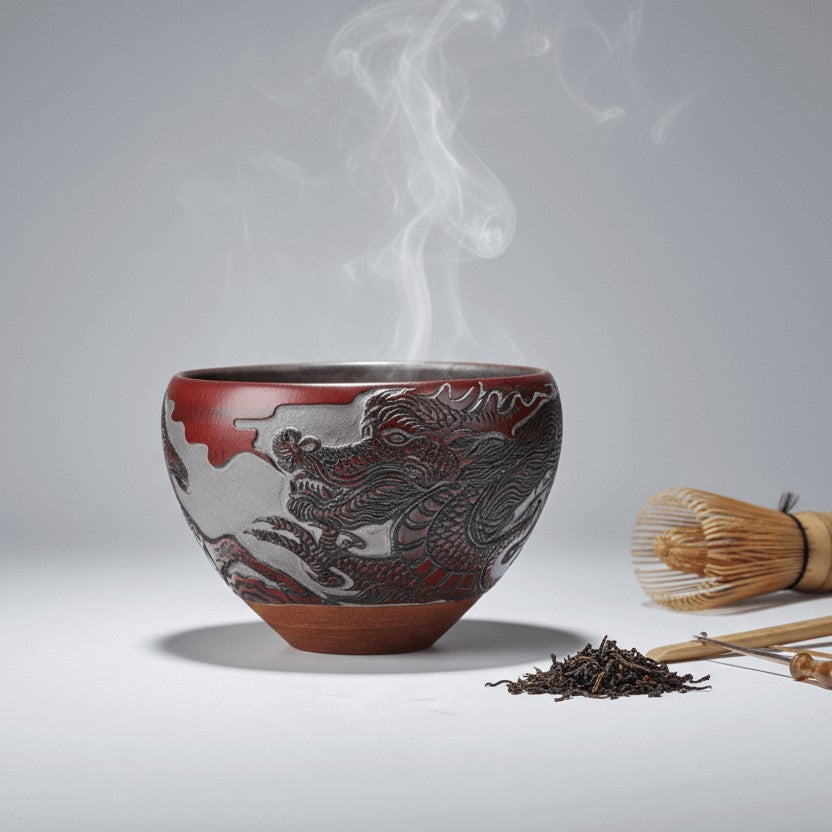 Hand-carved Porcelain Dragon and Horse