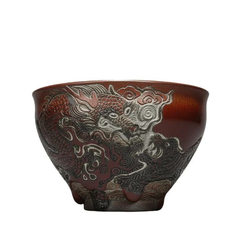 Hand-carved Porcelain Dragon and Tiger