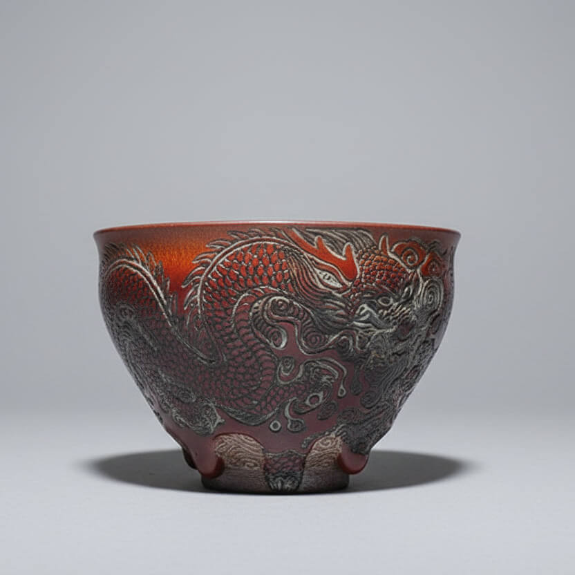 Hand-carved Porcelain Dragon and Tiger