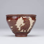 Hand Carved Ceramic Decorative Bowl Bull OX