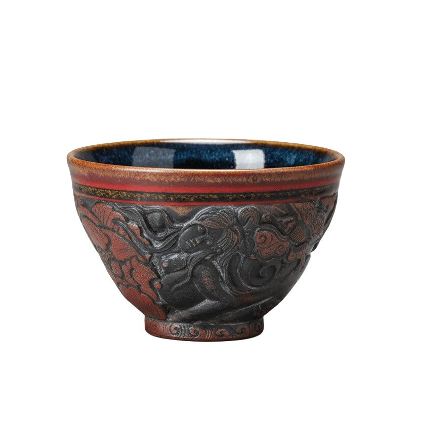 Hand Carved Porcelain Bowl Sgraffito Girl The Illusion of Form