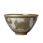 Hand Carved Ceramic Decorative Bowl Dragon Turtle