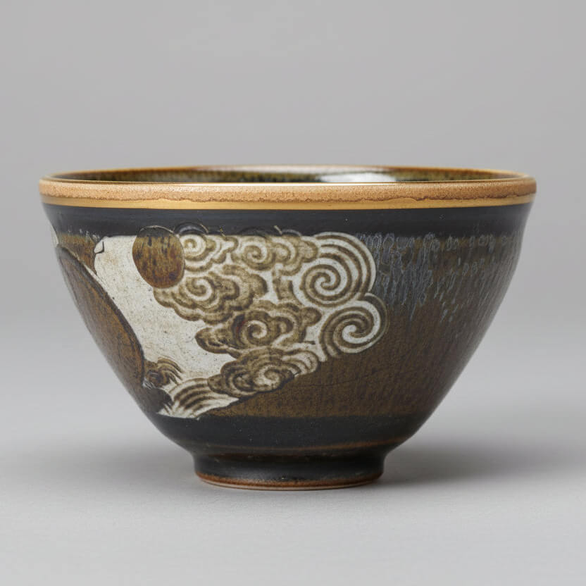 Hand Carved Ceramic Decorative Bowl Dragon Turtle