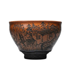 Hand Carved Ceramic Decorative Bowl Village Life