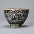 Hand Carved Ceramic Tea Bowl -Dragon