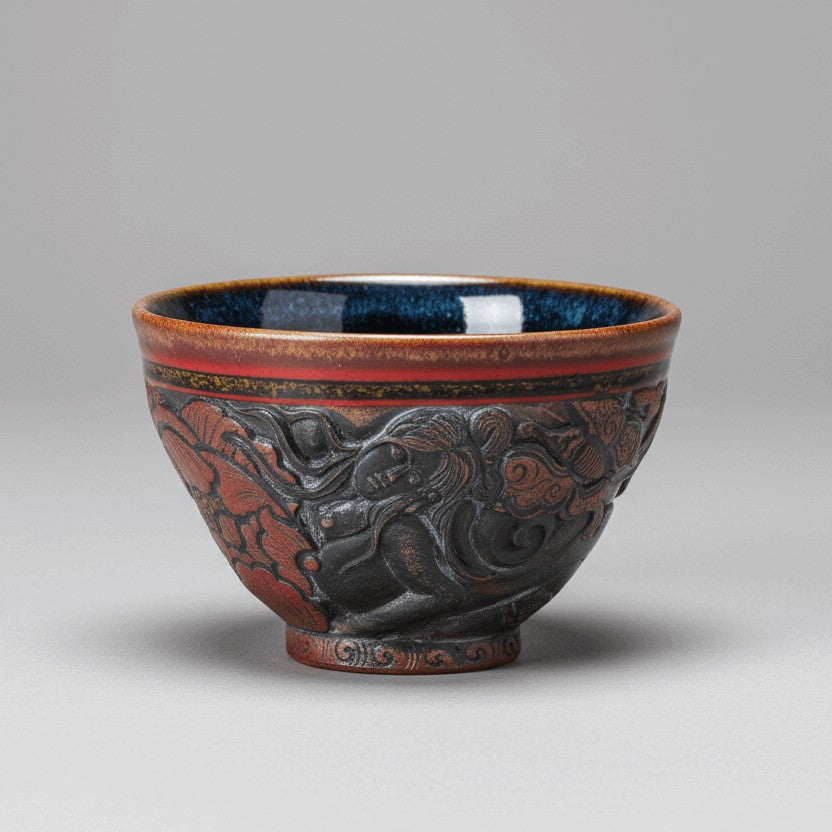 Hand Carved Porcelain Bowl Sgraffito Girl The Illusion of Form