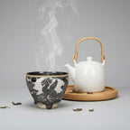 Hand Carved Porcelain Tea Cup Fly Dragon