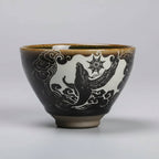 Hand Carved Porcelain Tea Cup Kun Peng