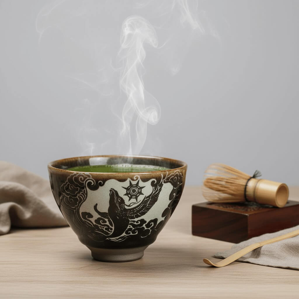 Hand Carved Porcelain Tea Cup Kun Peng