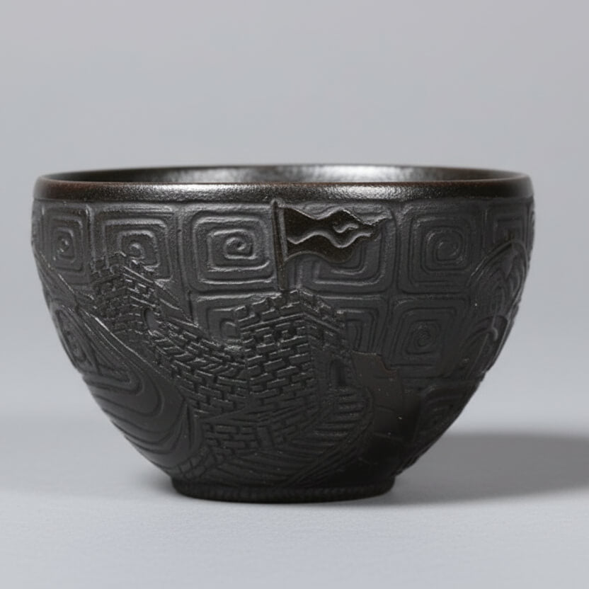 Hand Carving Tea Bowl First Emperor of China Qin Shi Huang