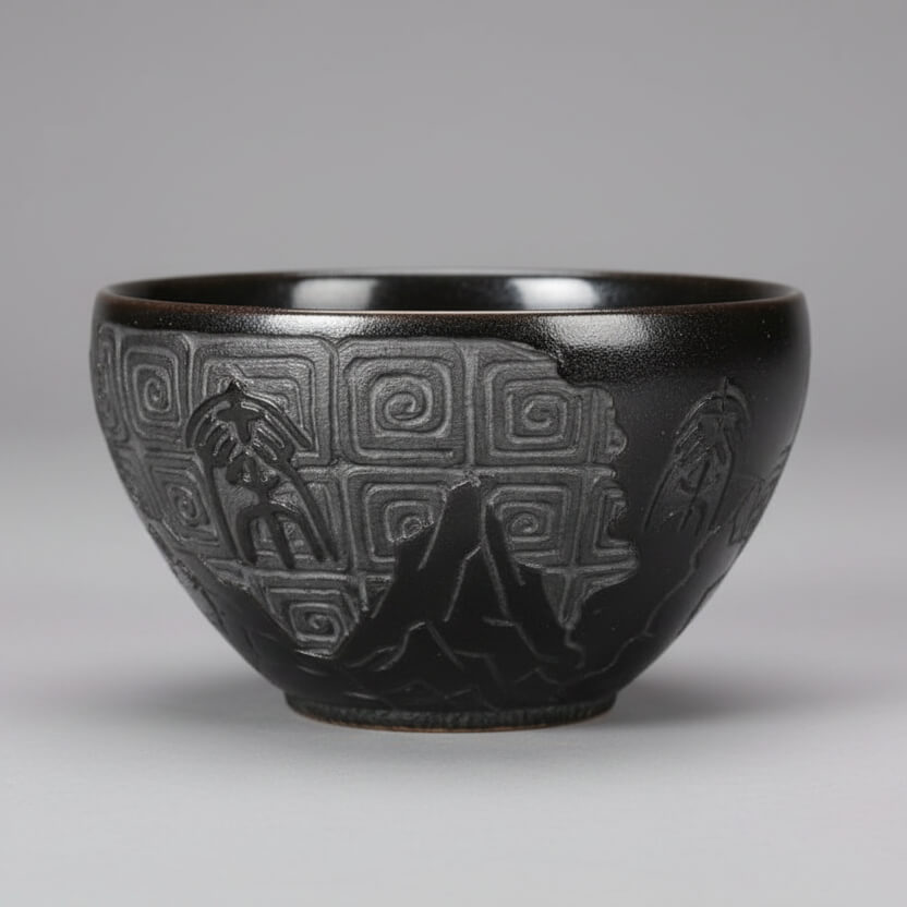 Hand Carving Tea Bowl First Emperor of China Qin Shi Huang