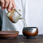 Handmade Square Tenmoku Tea Cup