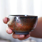 Handmade Square Tenmoku Tea Cup