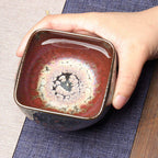 Handmade Square Tenmoku Tea Cup