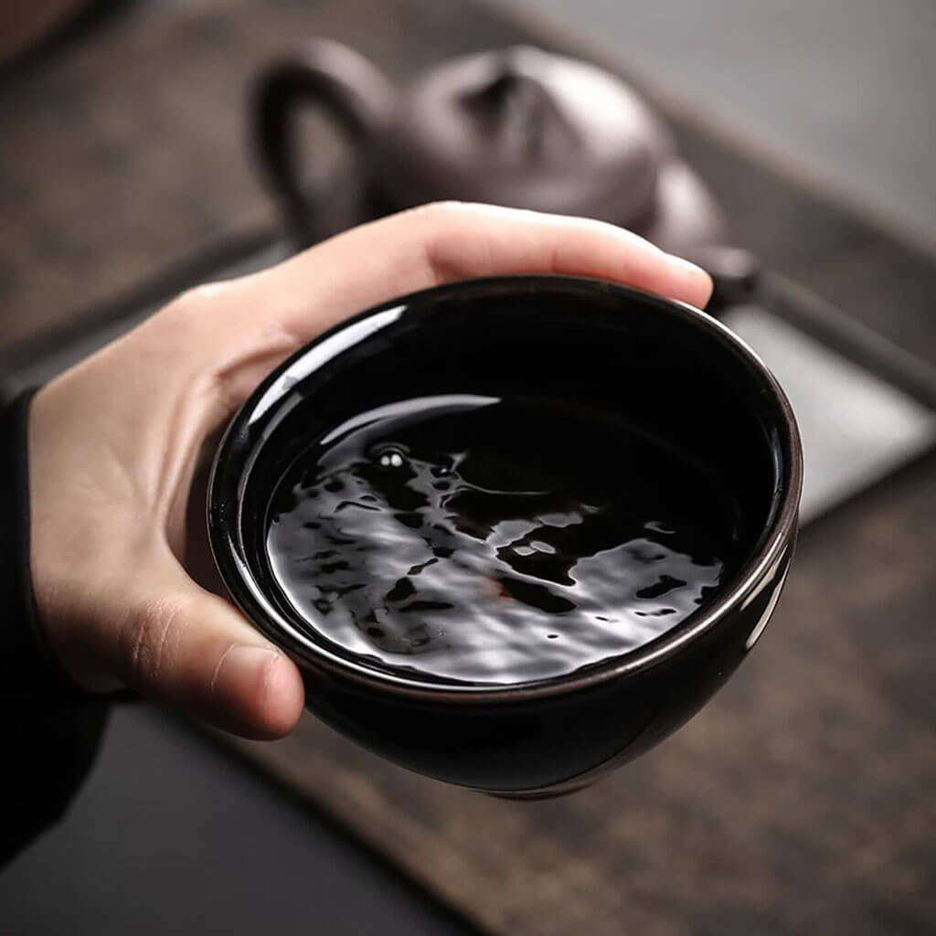 Celestial Night - Jian Zhan Tenmoku Black Gold Glazed Tea Cup