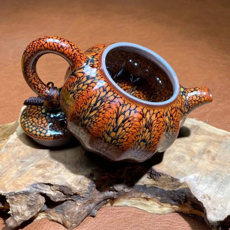 Partridge Jian Zhan Tenmoku Lantern Teapot