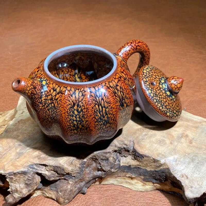 Partridge Jian Zhan Tenmoku Lantern Teapot