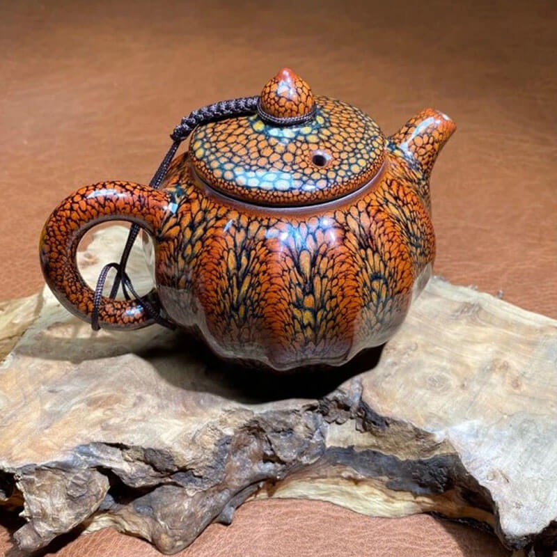 Partridge Jian Zhan Tenmoku Lantern Teapot