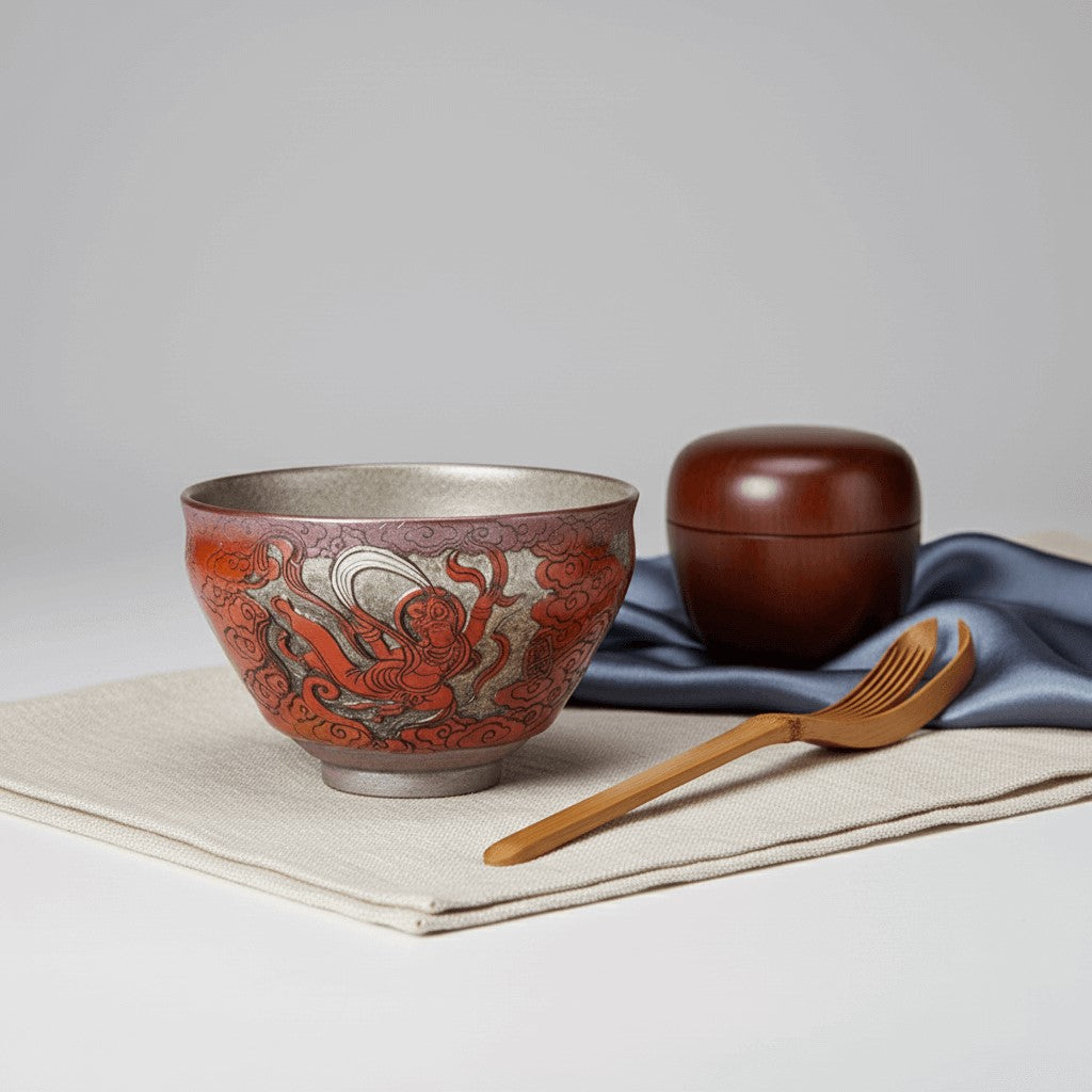 Porcelain Carved Ancient Buddhist Caves Celestial dancers