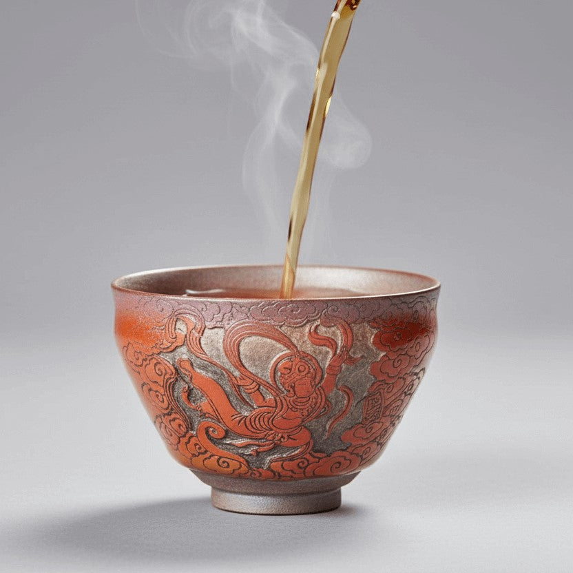 Porcelain Carved Ancient Buddhist Caves Celestial dancers